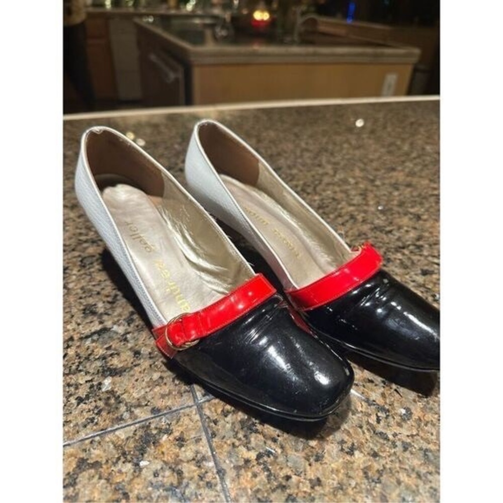 Andrew Geller Black and Red Flats